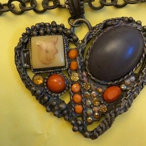 Fun Heart pendent 18 inches long boho